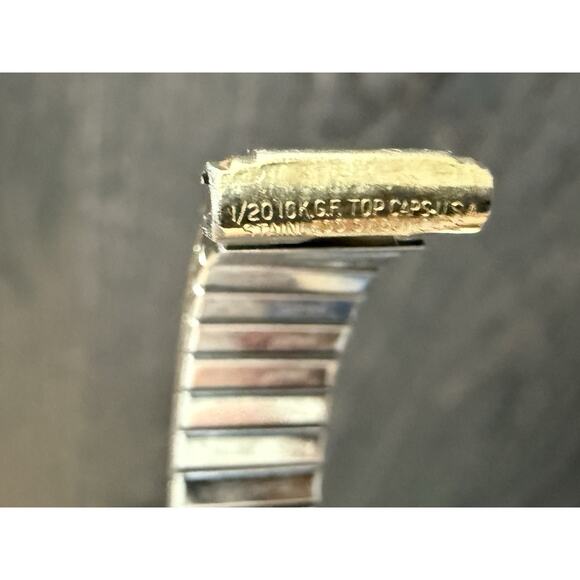 Vintage Speidel USA Expansion Watch Band 10K Gold Filled Top Stainless Steel - Picture 7 of 8